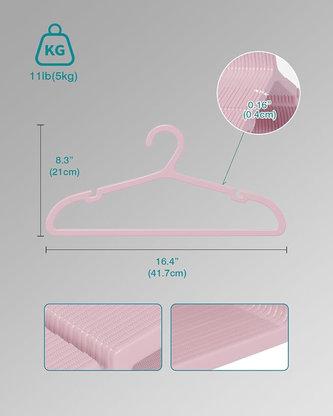 30 Pack Clothes Hangers, Non Slip Plastic Coat Hangers, Space Saving, Heavy Duty