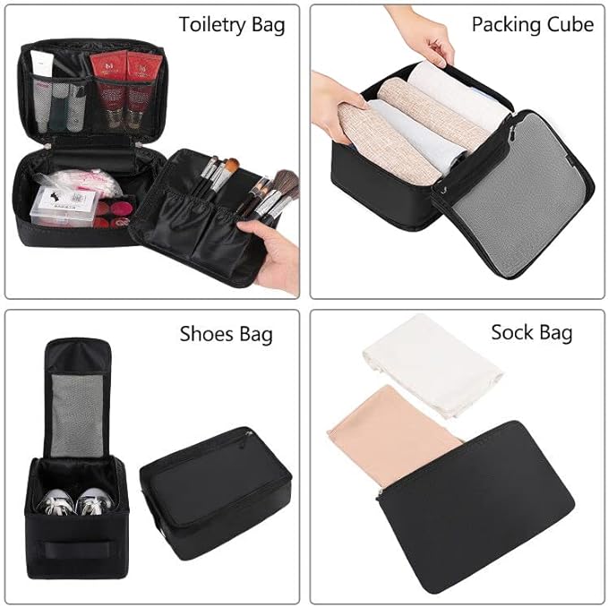 BAGAIL 8 Set Packing Cubes Luggage Packing Organizers