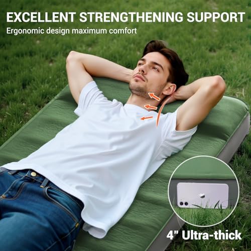 Elegear Air & Foam Self Inflating Sleeping Pad 4" Built-in Electric Pump