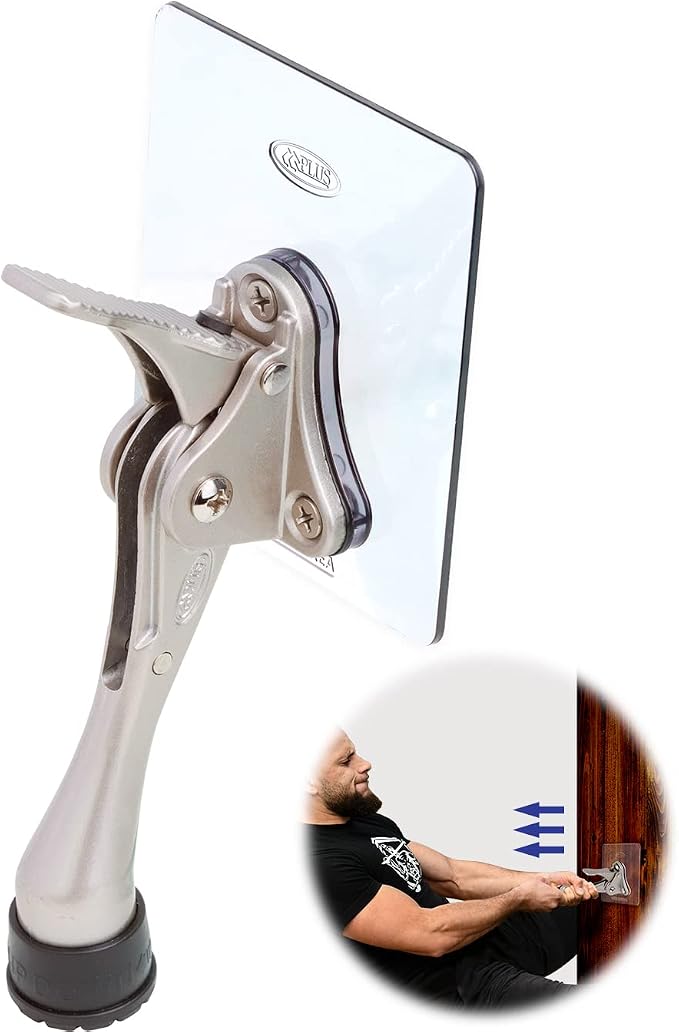 Door Stopper with Adhesive Bracket Stickers, No Drilling or Tools Needed
