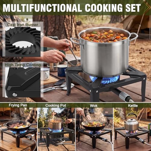 BESTFIRE Single Burner Propane Gas Stove 13000 BTU Portable Outdoor Cooker