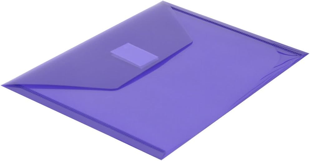 JAM PAPER Plastic Envelopes with Hook & Loop Closure - Index - 5 1/2 x 7 1/2 - Purple - 12/Pack