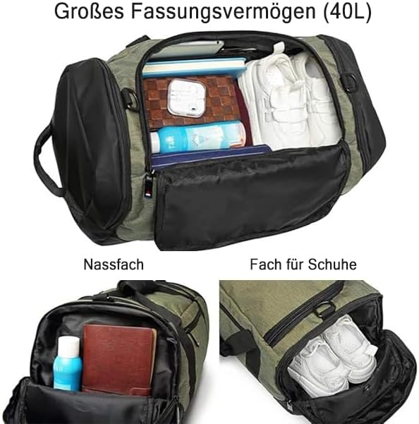Gym Duffle Bag Backpack Waterproof Sports Duffel Bags Travel Weekender Bag