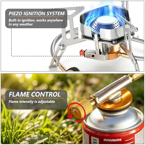 SHENDU 3500W Windproof Camping Backpacking Stove Foldable Fuel Adapters