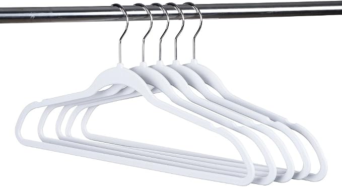 Quality Hangers 50 Pack Non-Velvet Plastic Hangers