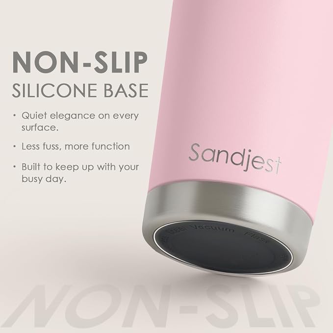 SANDJEST Pink Tumbler 20oz Stainless Steel Double Wall Vacuum Insulated, Travel Coffee Cup, Gifts for Men Women Birthday Christmas