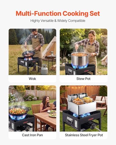 VEVOR 1 Burner Outdoor Propane Gas Stove, Propane LPG Gas Camping Stove,