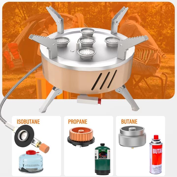 Veralune Camping Stove, Portable Gas Stove, 57500 BTU High Power