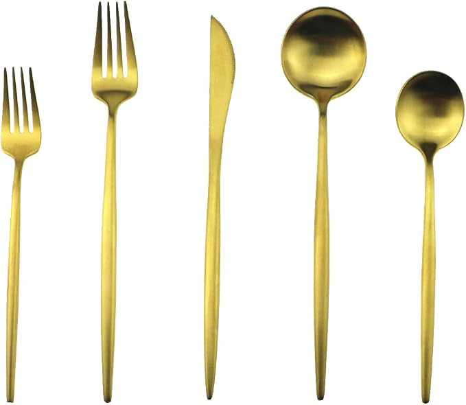 Gugrida 20-Piece 18/10 Stainless Steel Flatware Silverware, Luxury Dinnerware