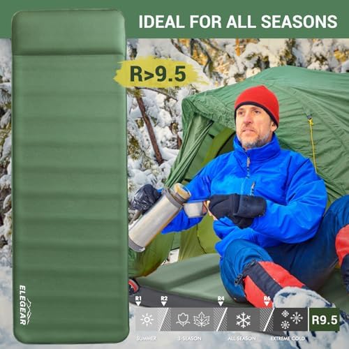 Elegear Air & Foam Self Inflating Sleeping Pad 4" Built-in Electric Pump