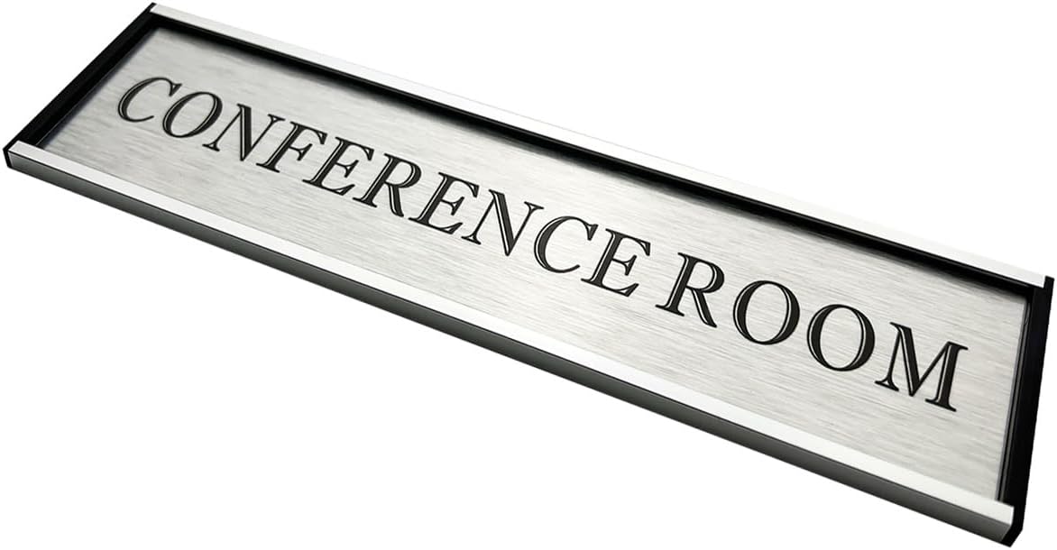 Personalized Name Plate for Door or Wall, 2 x 8 inch Custom Office Aluminum Door Name Plates with Two Lines Custom Text, Office Gifts for Coworkers Boss Teacher, Employee Appreciation Gifts