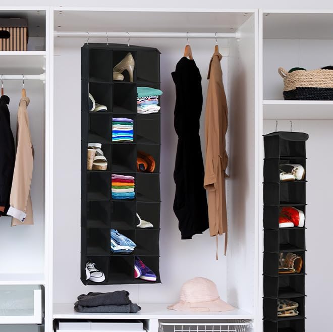 SIMPLE HOUSEWARE Hanging Closet Organizers 24 Section Shoe Shelves