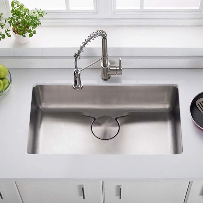 KRAUS Dex 33-inch Undermount 16 Gauge Stainless Steel Single Bowl Kitchen Sink