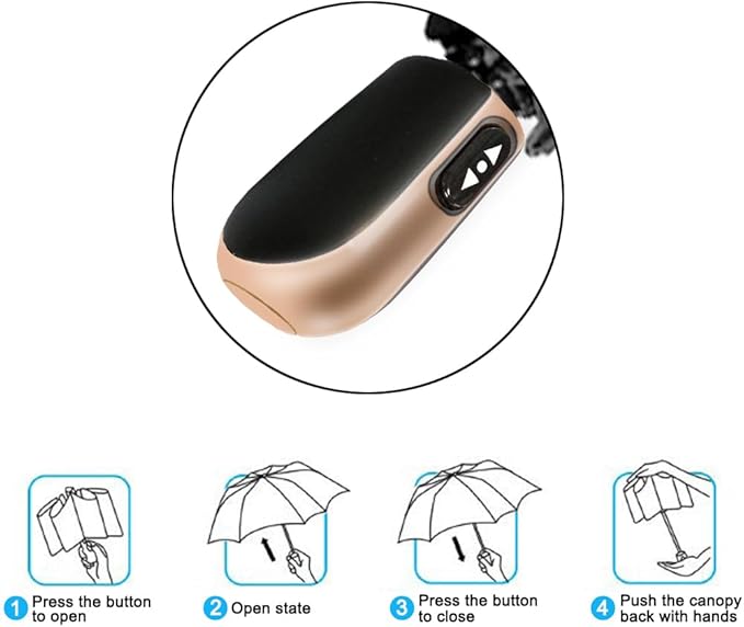 Goothdurs Mini Travel Compact Automatic Umbrella Small Lightweight Folding Rain