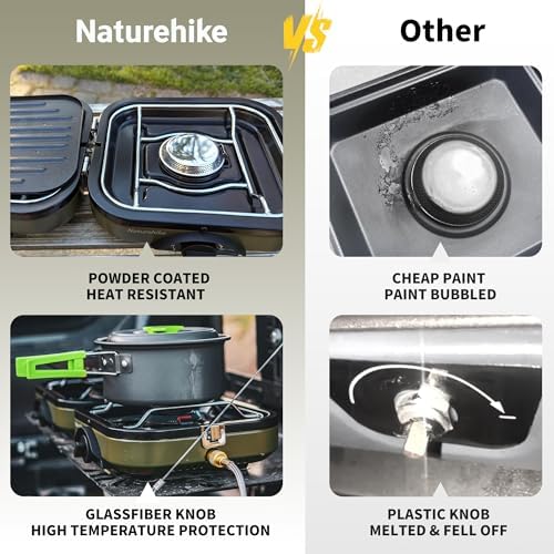 Naturehike 2 Burner Folding Camping Stove with Griddle