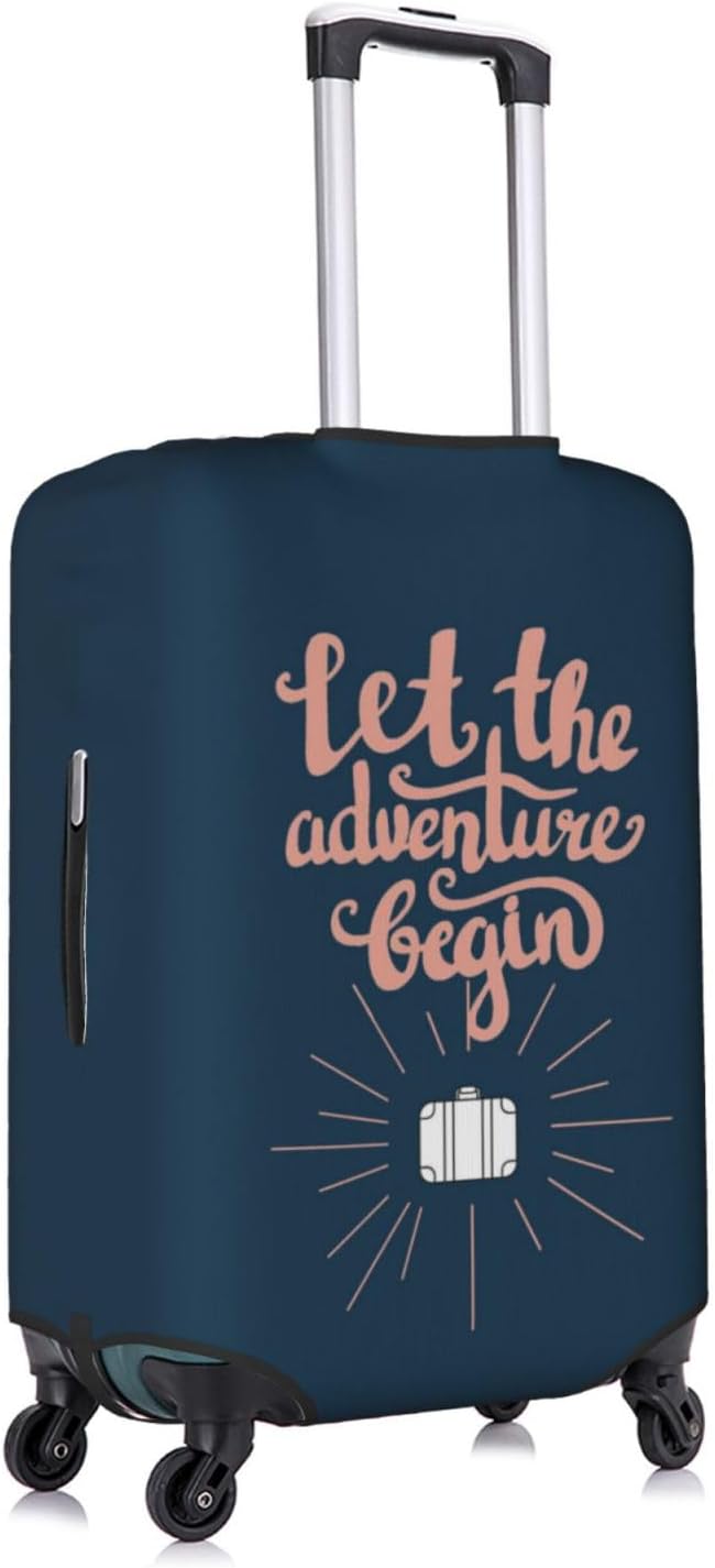 Let The Adventure Begin Luggage Cover Washable Suitcase Protector, Luggage Tag