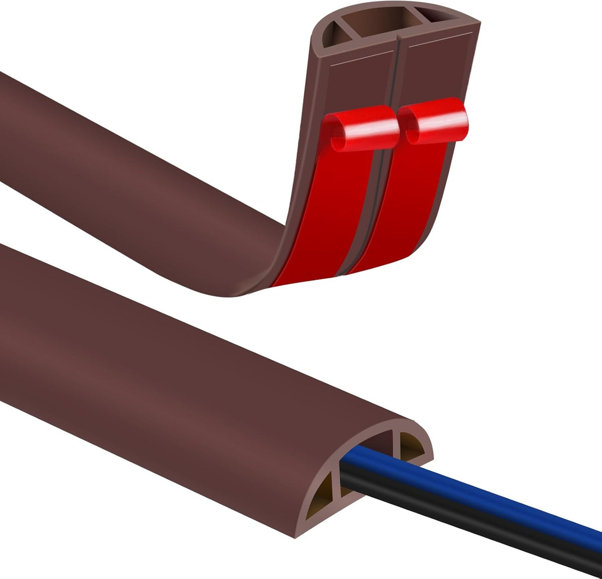 Floor Cord Covers for Wires 6FT Cable Hider Wire Cover Self Adhesive Cord Hider Floor for Offices, Homes, Workshops, Warehouses Cable Cavity 0.39" W x 0.27" H