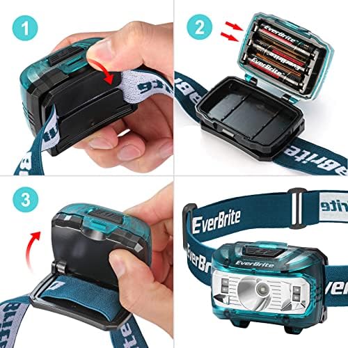 EverBrite Headlamp, 2 Pack Kids Headlamp with Red Light and Memory Function, Head Lamp for Adults and Kids with 5 Modes, Bright Headlamps for Camping, Running, Christmas Gifts, Batteries Included