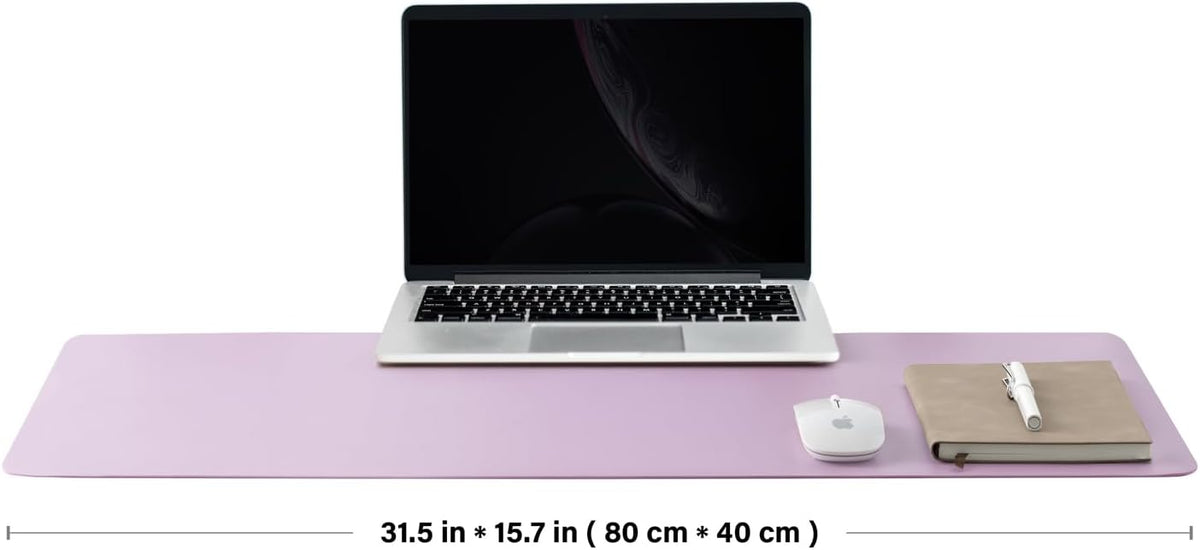 Leather Desk Mat - Non-Slip PU Desk Pad for Office and Home - Desk Organization and Accessories - Ideal for Large Mouse Pad and Desk Mats on Top of Desks (Purple,31.5"x 15.7")