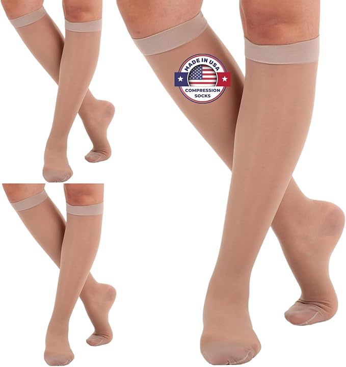 Made in USA - Wide Calf Compression Stockings