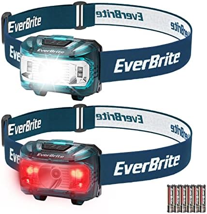 EverBrite Headlamp, 2 Pack Kids Headlamp with Red Light and Memory Function, Head Lamp for Adults and Kids with 5 Modes, Bright Headlamps for Camping, Running, Christmas Gifts, Batteries Included