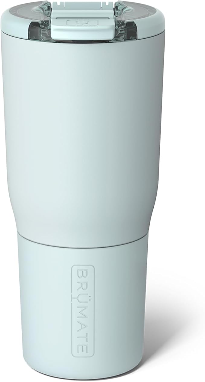 BrüMate Nav 25oz 100% Leak Proof Insulated Travel Tumbler with Magnetic BevLock™ Lid - Double Wall Cup-Holder Friendly Stainless Steel Mug (Blue Agave)