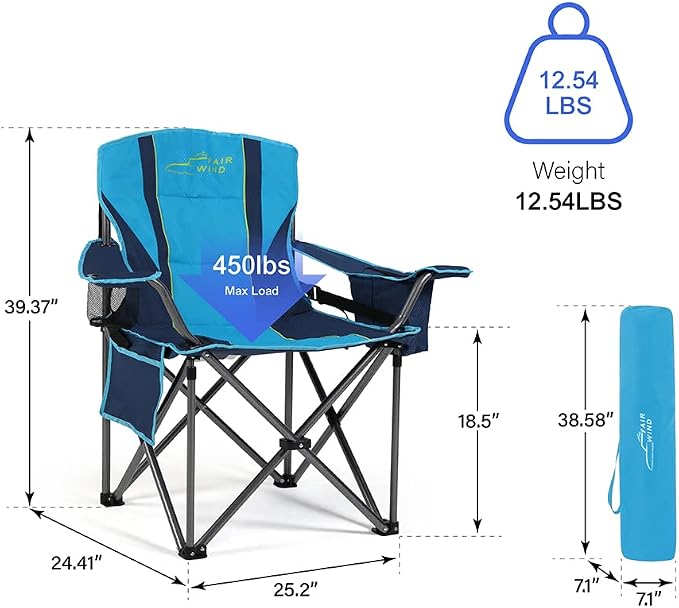 FAIR WIND Oversized Fully Padded Camping Chair