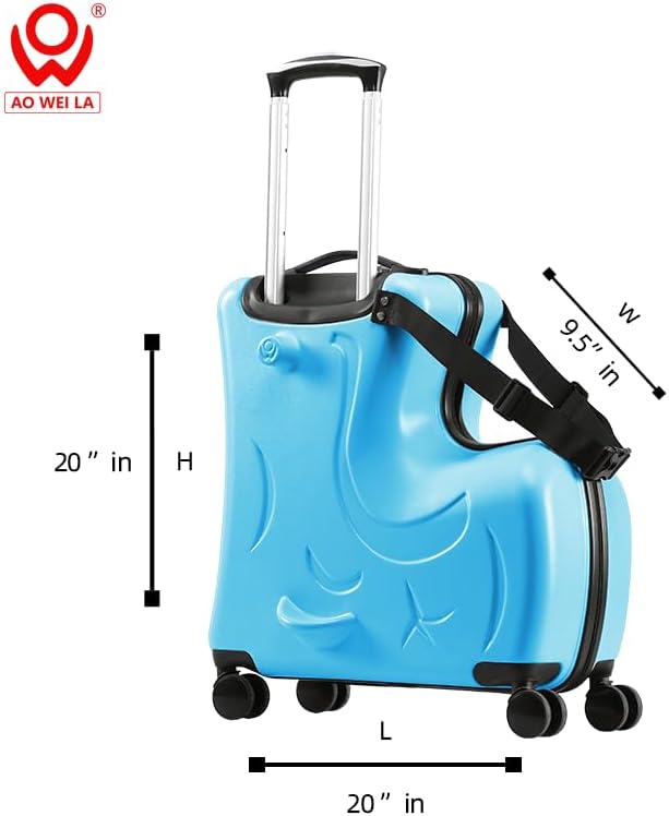 N-A Kids Ride On Suitcase with Wheels, Scooter Luggage