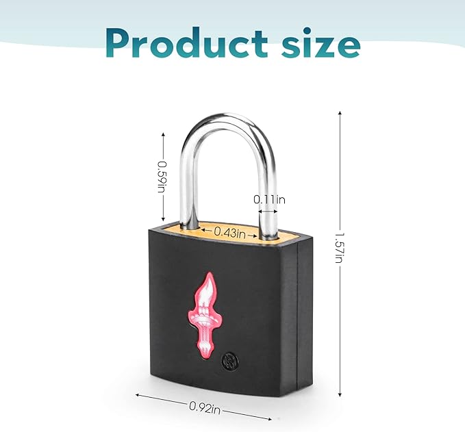 4 Pack Neon Square TSA Approved Luggage Locks