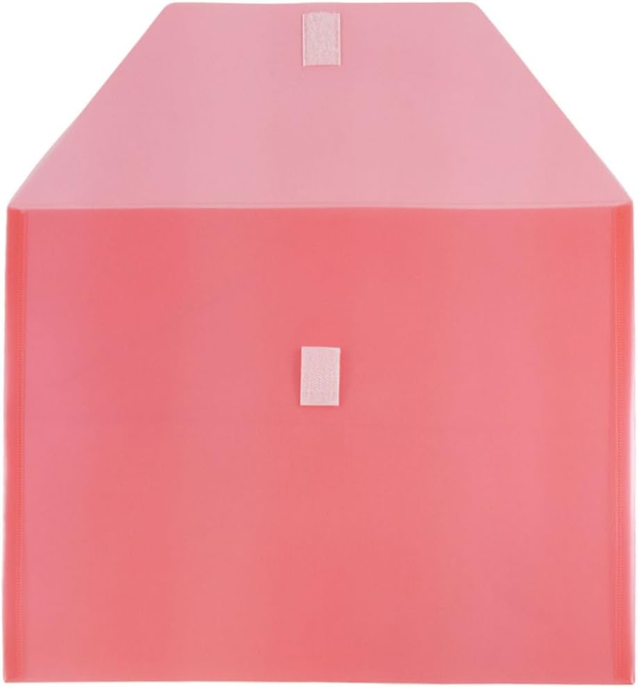 JAM PAPER Plastic Envelopes with Hook & Loop Closure - Letter Booklet - 9 3/4 x 13 - Red - 12/Pack