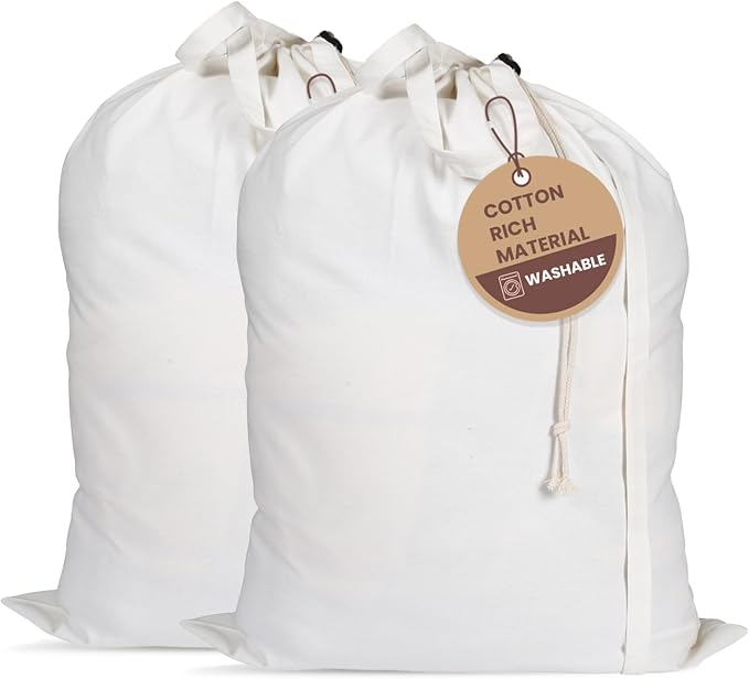 LFH Home Cotton Canvas Large Laundry Bag