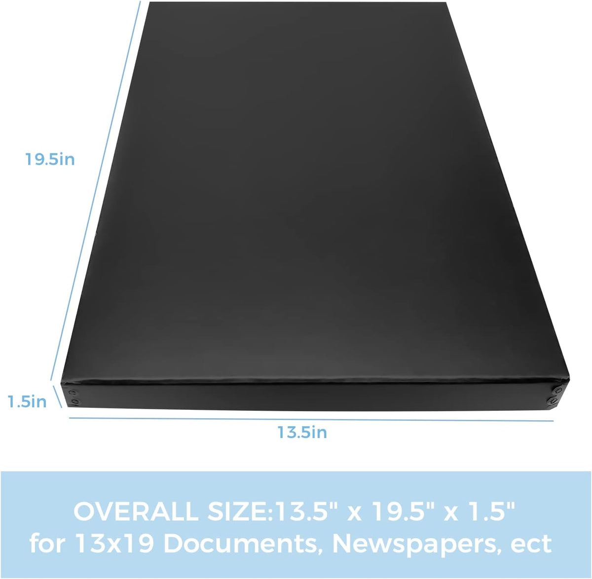 Lineco Museum Archival Storage Box, 13.75x19.75x1.5 in. Drop Front Design. Acid-Free with Metal Edge. Organize Photos, Pictures, Prints, Documents, Crafts, DIY. Black, 2 Pack