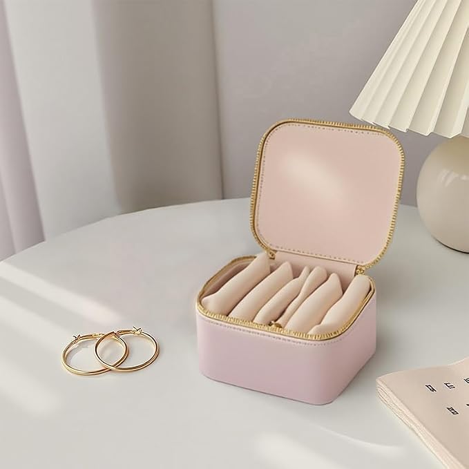 Jewelry Box Organizer for Women, Small Travel Jewelry Case, Mini Travel Jewelry