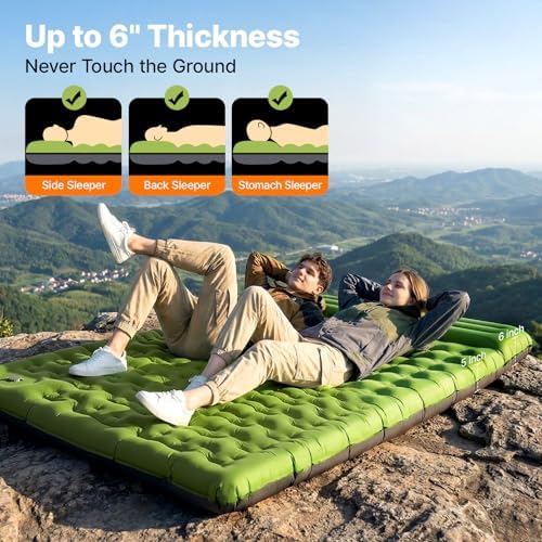 OGERY Sleeping Pad, Ultralight Inflating Camping Pad with 6" Extra-Thick