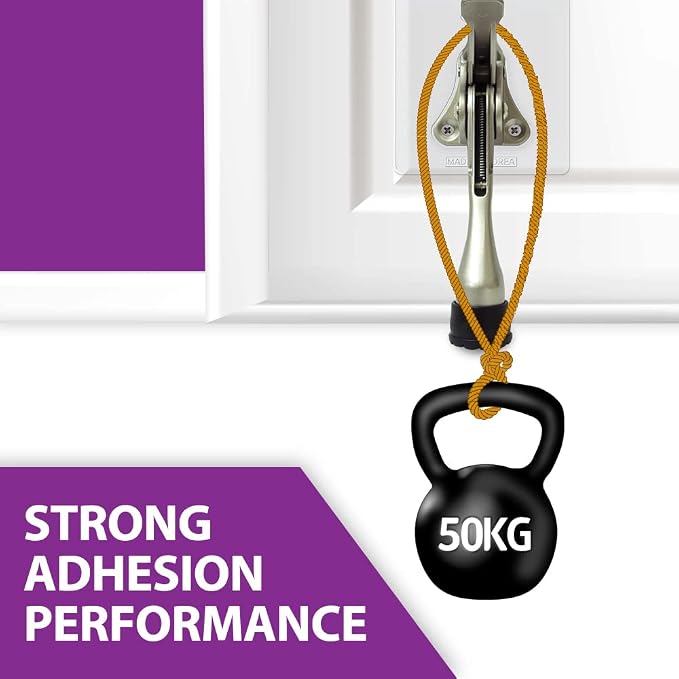 Door Stopper with Adhesive Bracket Stickers, No Drilling or Tools Needed