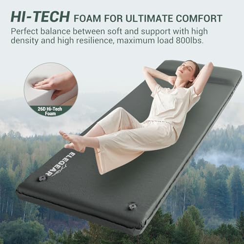 Elegear CumbreX™ Self Inflating Sleeping Pad with Pillow 3.15" Memory Foam