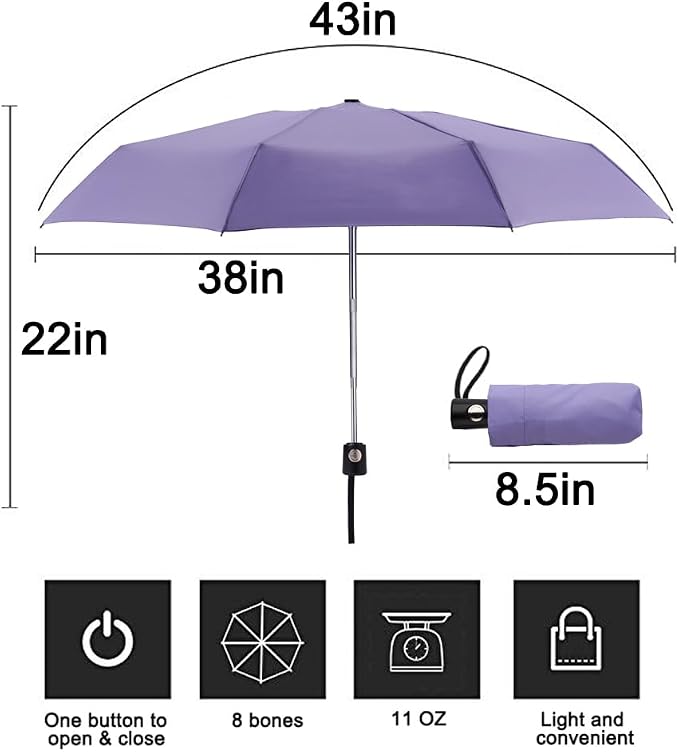 Goothdurs Automatic Mini Travel Windproof Umbrella Compact Auto Open/Close