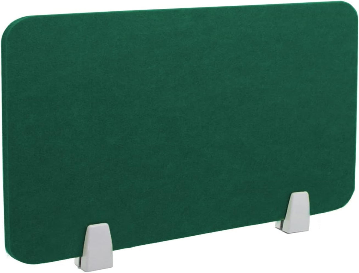 Icegrey Acoustic Desk Divider Privacy Panel Removable Sound Absorbing Desk Partition Board with 2 Clips for Student Call Centers Offices Braries Classrooms Library, Dark Green, 19.5x11.7"