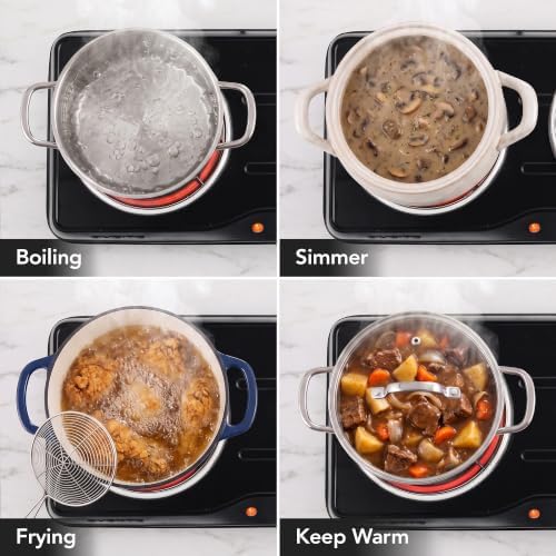 OVENTE Electric Double Burner, 1700W Coil Hot Plate, Black BGC102B