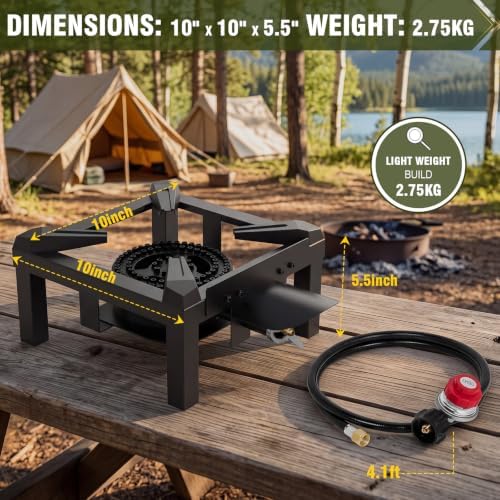 BESTFIRE Propane Burner 100K BTU for Outdoor Cooking