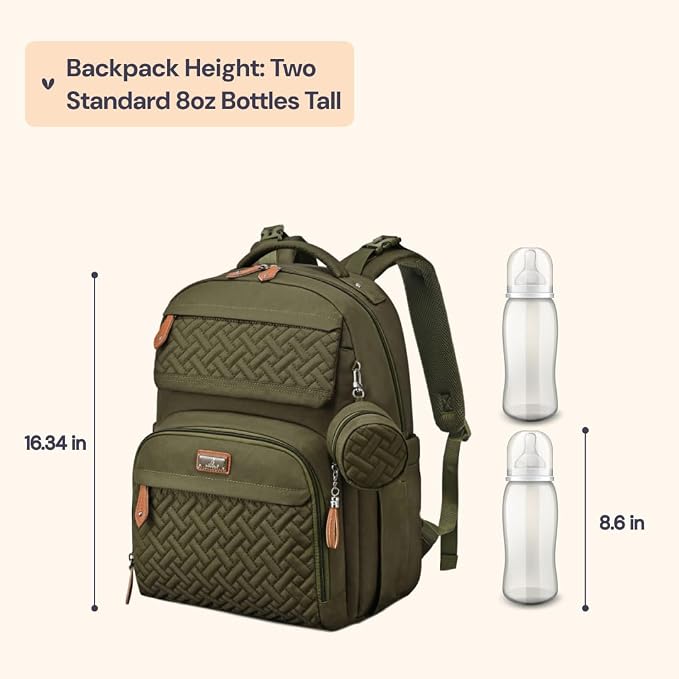 BabbleRoo Diaper Bag Backpack, Travel Backpack