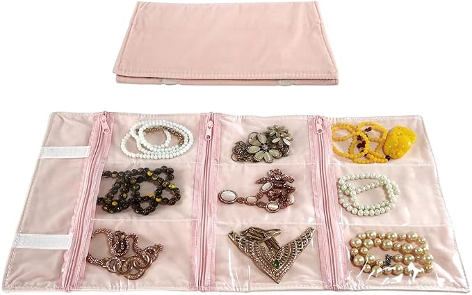 Travel Jewelry Roll Bag Portable Organizer Pouch