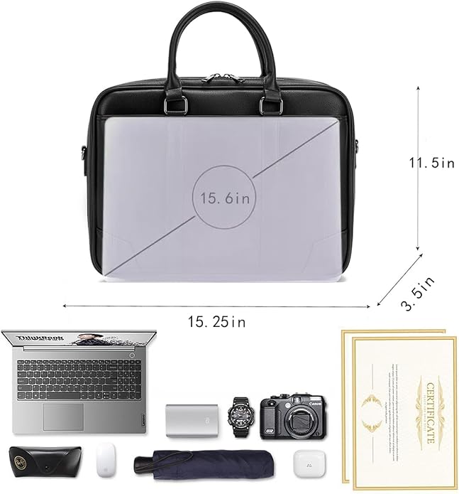 Accordian File Organizer with Handle, 15.6 in Laptop Bag Portable Document
