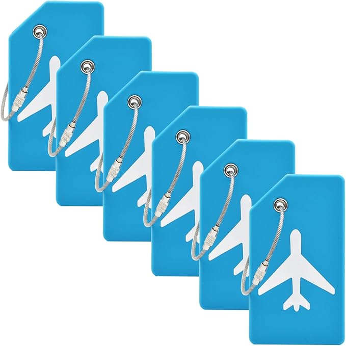 6 Pack Silicone Luggage Tag for Suitcases