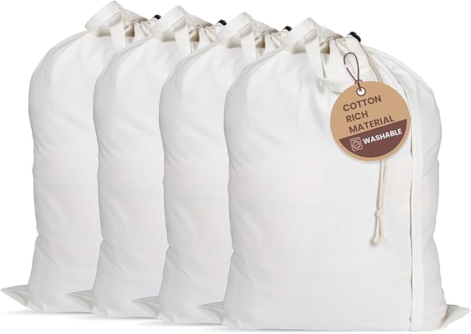 LFH Home Cotton Canvas Large Laundry Bag