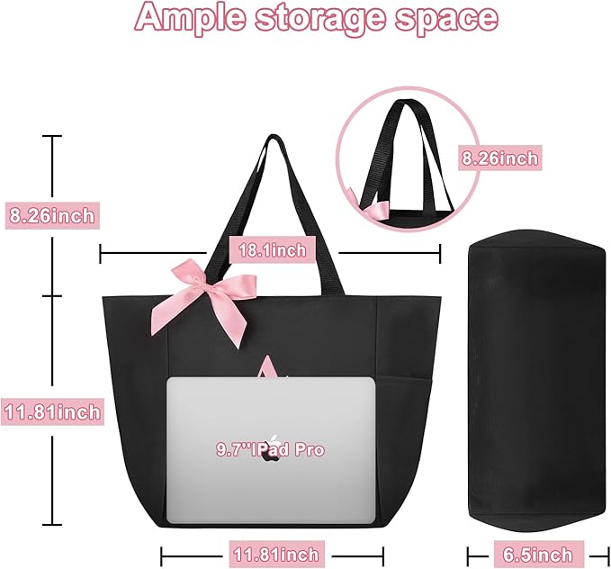 Vavabox Tote Bag, A-Z Initial Monogrammed Waterproof Tote Bag, Bridesmaid Gifts