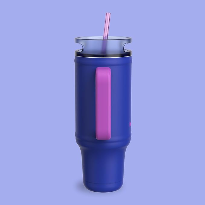 bubba 40 oz Insulated Stainless Steel Tumbler with Handle and Straw - Leakproof, Dishwasher Safe, Cup Holder Tumbler, Lead-Free and BPA-Free, Ocean Energy