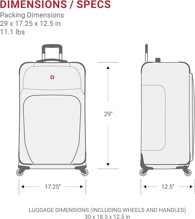 SwissGear Sion Softside Expandable Luggage – Large Checked Suitcase