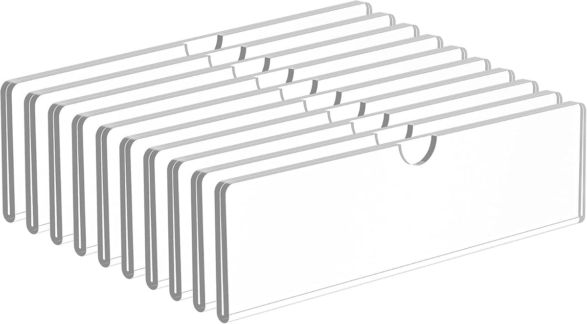 Acrylic Wall Name Plate Holder, Door Plate with Adhesive Tapes, Clear Sign Holder Frame, 2"x8", 10 Pack