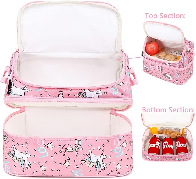 FlowFly Double Decker Cooler Insulated Lunch Bag Large Tote